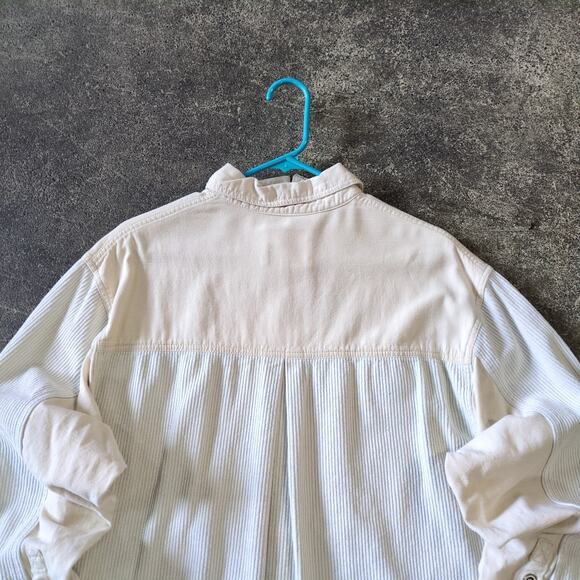 Thread & Supply Oversized Shirt Womens XS Cream Corduroy Flannel Button Up - Picture 4 of 7